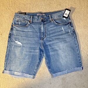 NWT Joe's Jeans The Brixton 9" Blue Denim Shorts Stretch Distressed Mens Sz 36